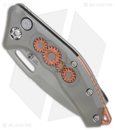 Heretic Knives Martyr Recurve Automatic Knife Ti/Copper Gear (3" Double Blast)