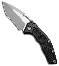 Heretic Knives Medusa Recurve Automatic Knife Black Aluminum (3" Battleworn)