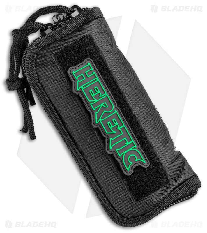 Heretic Knives Medusa Tanto Automatic Knife Ti/Abalone Blued (3" Dama/Recurve)