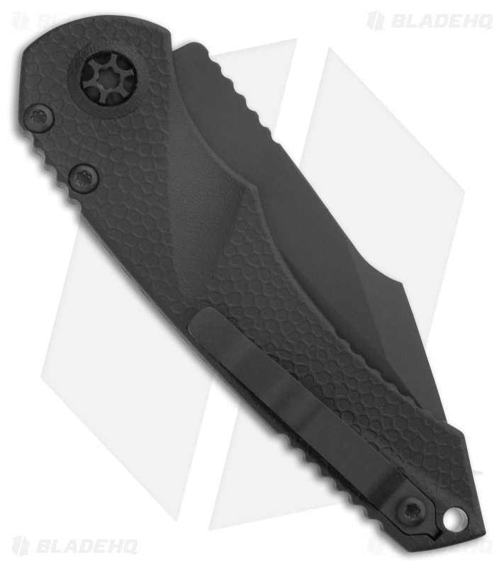Heretic Knives Mini Pariah Tanto Automatic Knife Black Polymer (3.3" DLC Serr)
