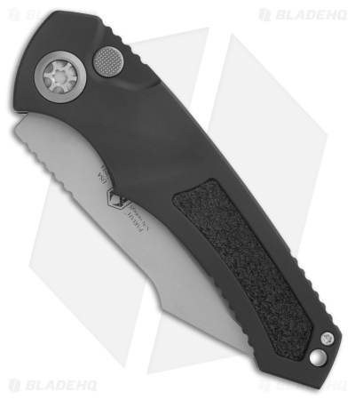 Heretic Knives Pariah Auto Knife Black Aluminum W/ Grip Inserts (3.8" BB)
