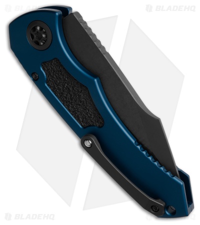 Heretic Knives Pariah Auto Knife Blue Aluminum W/ Grip Inserts (3.8" DLC)