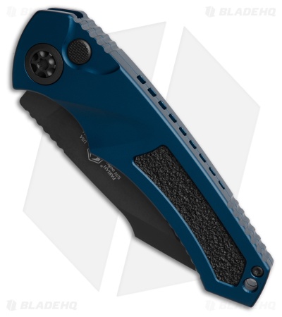 Heretic Knives Pariah Auto Knife Blue Aluminum W/ Grip Inserts (3.8" DLC)
