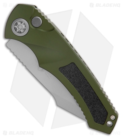 Heretic Knives Pariah Auto Knife Green Aluminum W/ Grip Inserts (3.8" BB)