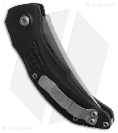 Microtech Brachial Automatic Knife Black Aluminum (3.25" Apocalyptic Full Serr)