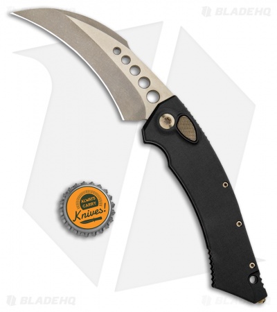 Microtech Custom Hawk Automatic Knife Apocalyptic (4" Two Tone Bronze) 507-MCK