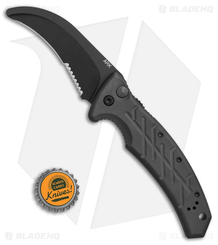 Ontario OKC Automatic Rescue Knife Tactical (3.25" Black Serr) 