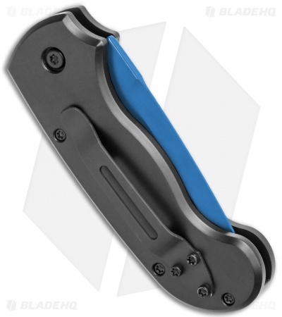 Paragon Snapper Black Automatic Knife Black Aluminum (2.5" Blue)