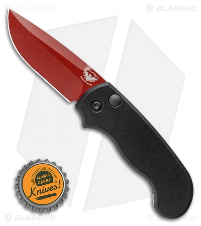 Paragon Snapper Black Automatic Knife Black Aluminum (2.5" Red)