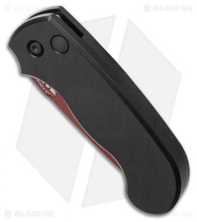 Paragon Snapper Black Automatic Knife Black Aluminum (2.5" Red)