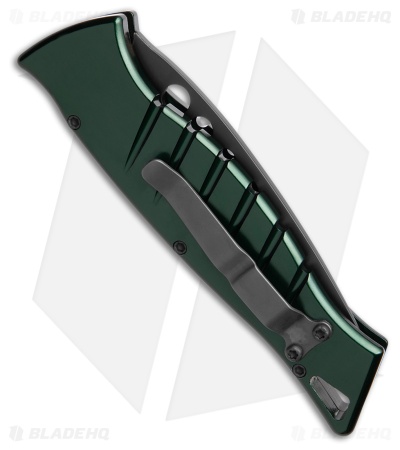 Piranha Amazon Automatic Knife Green Tactical (3.45" Black Serr)