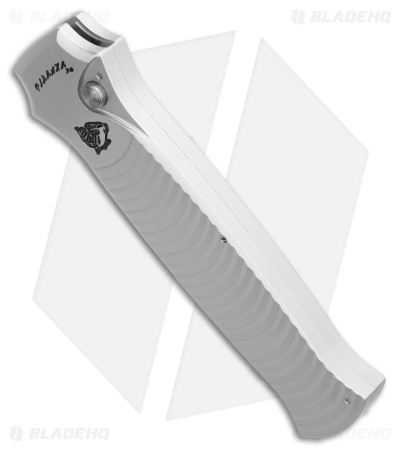 Piranha Bodyguard Automatic Knife Silver Aluminum (3.3" Stonewash Serr)