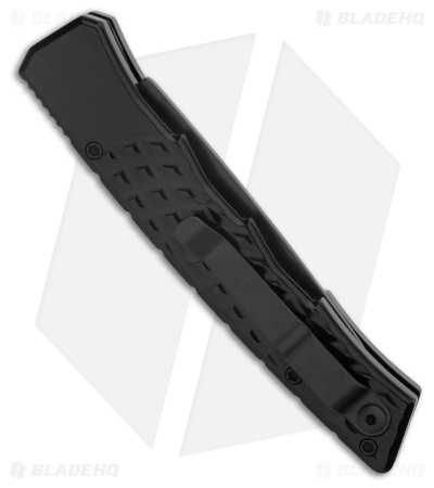 Piranha Crossfire Automatic Knife Black Aluminum (3.1" Black Serr) P-23BKTS