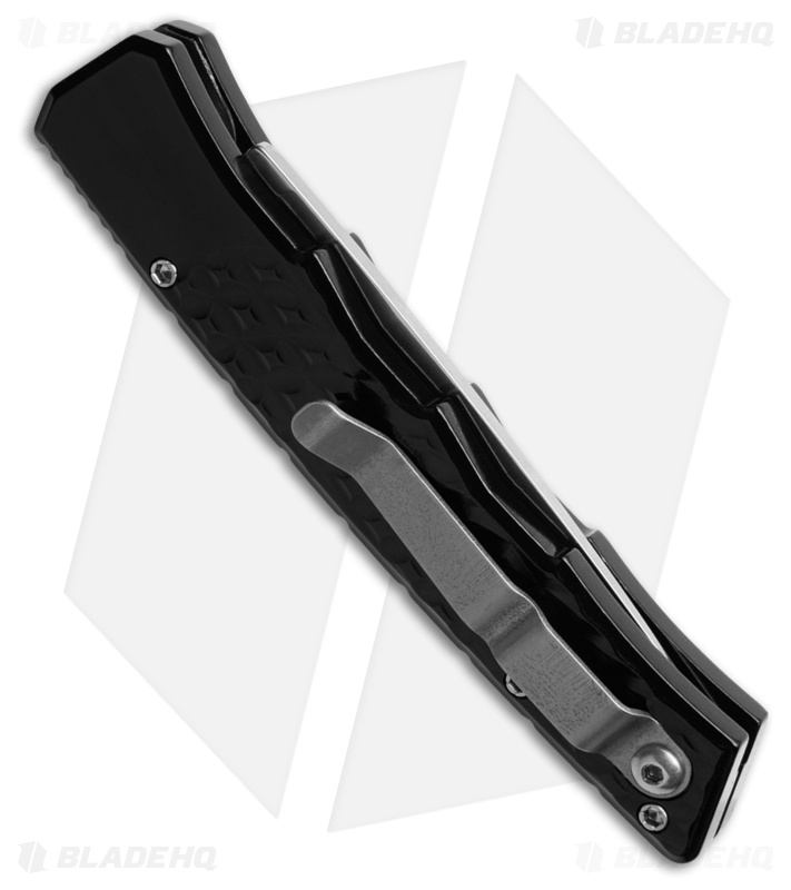 Piranha Crossfire Automatic Knife Black Aluminum (3.1" Mirror) P-23BK