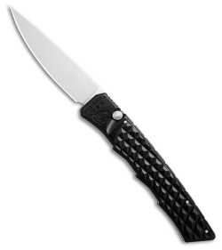 Piranha Crossfire Automatic Knife Black Aluminum (3.1" Mirror) P-23BK