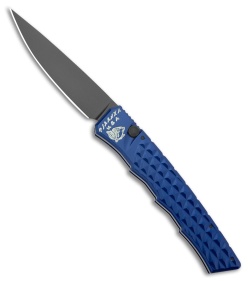Piranha Crossfire Automatic Knife Blue Aluminum (3.1" Black) P-23BT