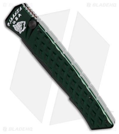 Piranha Crossfire Automatic Knife Green Aluminum (3.1" Black) P-23GT