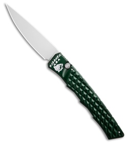 Piranha Crossfire Automatic Knife Green Aluminum (3.1" Mirror) P-23G