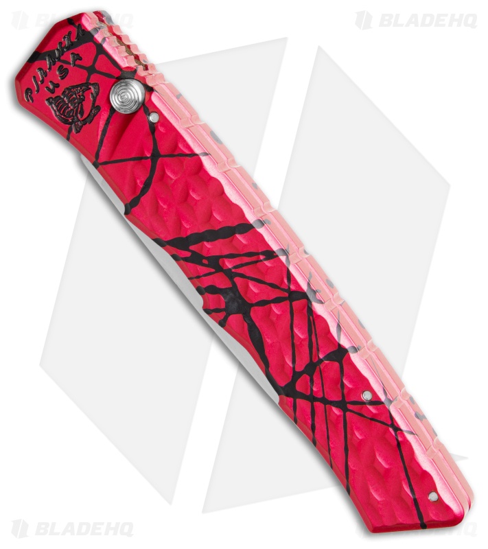 Piranha Crossfire Automatic Knife Pink Aluminum (3.1" Mirror) P-23PK
