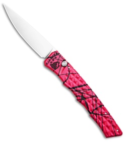 Piranha Crossfire Automatic Knife Pink Aluminum (3.1" Mirror) P-23PK