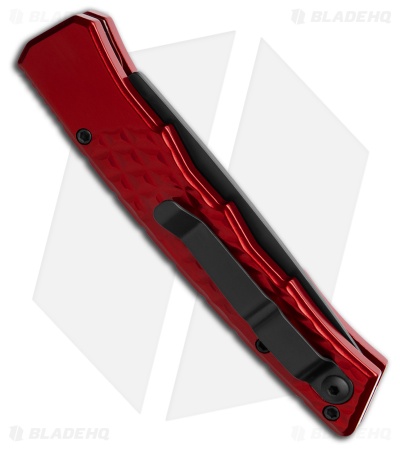 Piranha Crossfire Automatic Knife Red Aluminum (3.1" Black) P-23RT