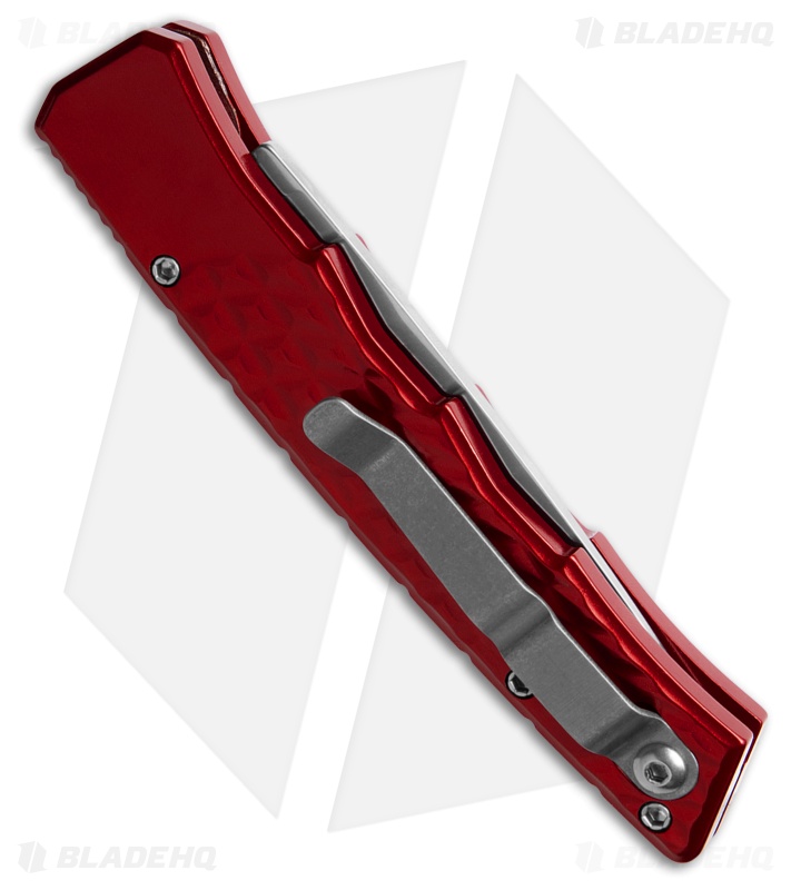 Piranha Crossfire Automatic Knife Red Aluminum (3.1" Mirror) P-23R
