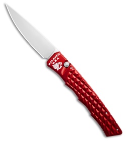 Piranha Crossfire Automatic Knife Red Aluminum (3.1" Mirror) P-23R
