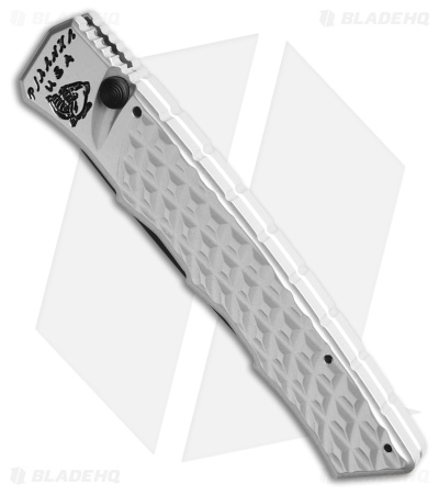 Piranha Crossfire Automatic Knife Silver Aluminum (3.1" Black) P-23ST