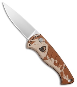 Piranha Fingerling Desert Camo Automatic Knife (2.5" Mirror Plain)
