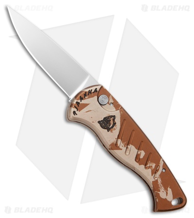 Piranha Fingerling Desert Camo Automatic Knife (2.5" Mirror Plain)