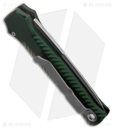 Piranha Mini-Guard Green Automatic Knife (2.9" Stonewash Serr)