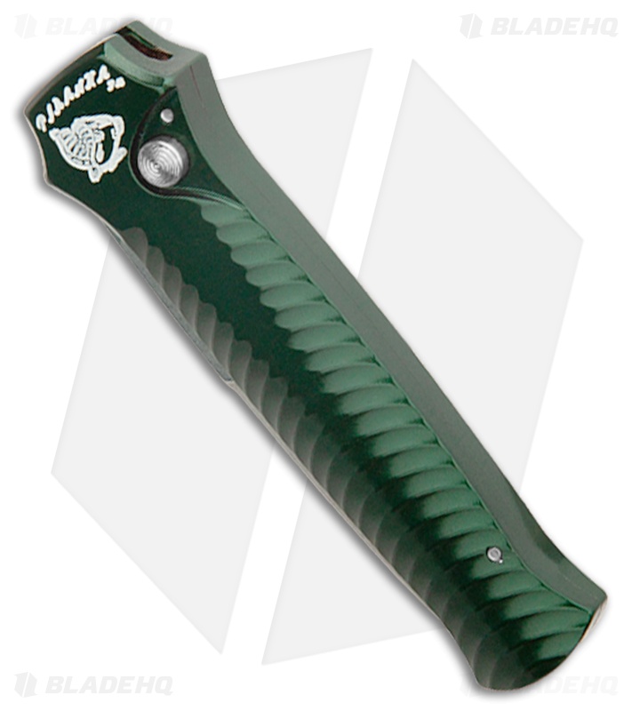 Piranha Mini-Guard Green Automatic Knife (2.9" Stonewash Serr)