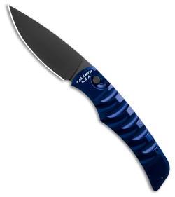 Piranha Paradox Automatic Knife Blue Aluminum (3.1" Black) P-24BT