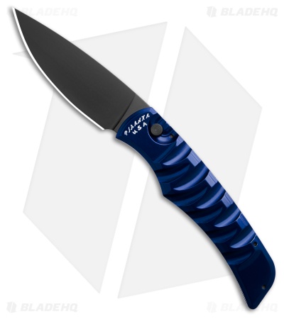 Piranha Paradox Automatic Knife Blue Aluminum (3.1" Black) P-24BT
