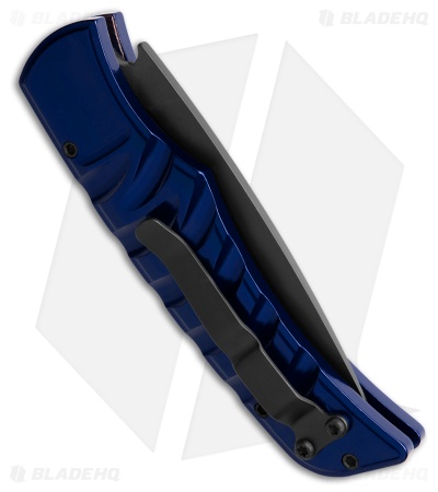 Piranha Paradox Automatic Knife Blue Aluminum (3.1" Black) P-24BT