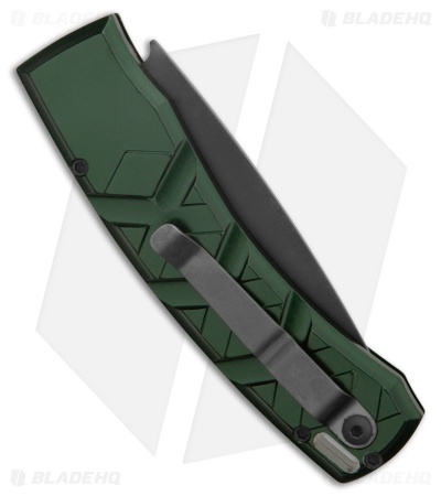 Piranha Paradox Automatic Knife Green Aluminum (3.1" Black Serrated) P-24GTS