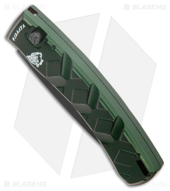 Piranha Paradox Automatic Knife Green Aluminum (3.1" Black Serrated) P-24GTS