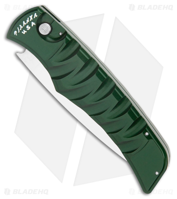 Piranha Paradox Automatic Knife Green Aluminum (3.1" Mirror) P-24G
