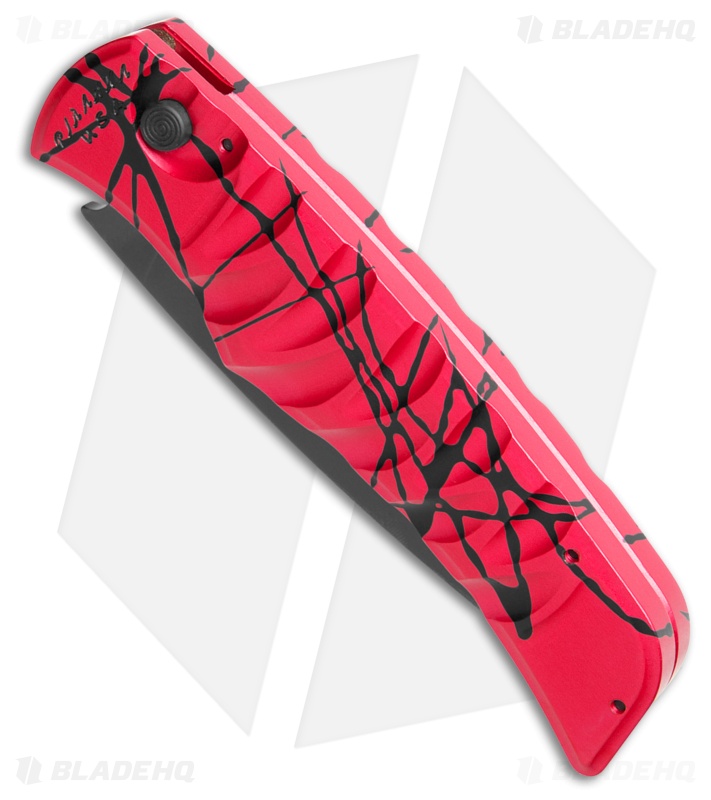 Piranha Paradox Automatic Knife Pink Aluminum (3.1" Black) P-24PKT