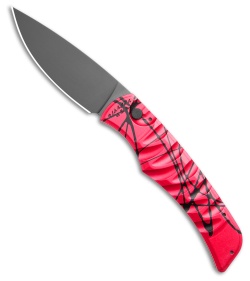 Piranha Paradox Automatic Knife Pink Aluminum (3.1" Black) P-24PKT
