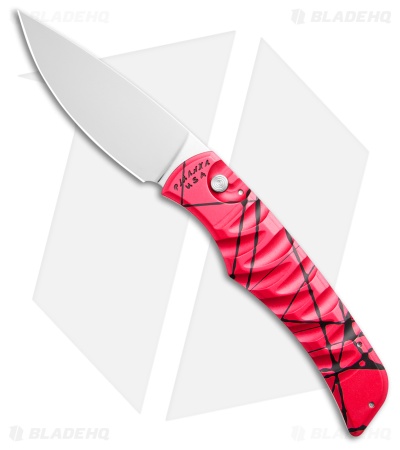 Piranha Paradox Automatic Knife Pink Aluminum (3.1" Mirror) P-24PK