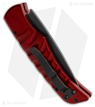 Piranha Paradox Automatic Knife Red Aluminum (3.1" Black) P-24RT