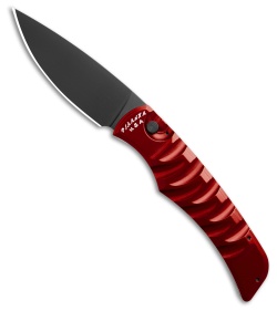 Piranha Paradox Automatic Knife Red Aluminum (3.1" Black) P-24RT