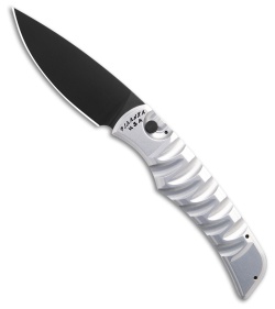 Piranha Paradox Automatic Knife Silver Aluminum (3.1" Black) P-24ST