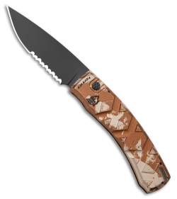 Piranha X Automatic Knife Desert Camo Aluminum (3.3" Black Serr)