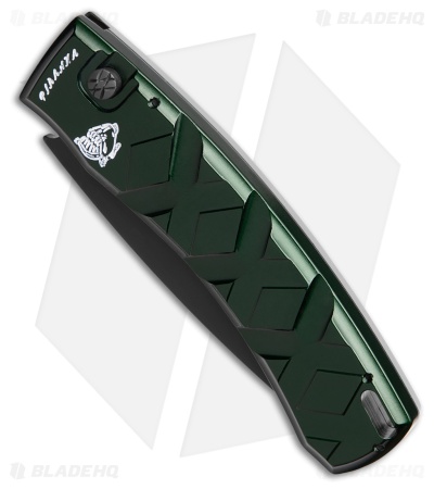 Piranha X Automatic Knife Green Aluminum (3.3" Black Serr)