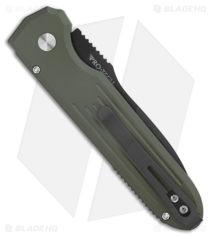 Pro-Tech + PDW Invictus MagnaCut Automatic Knife Green Al (3.5" Black)