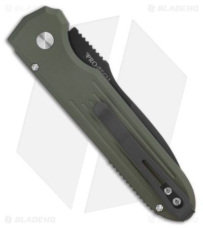 Pro-Tech + PDW Invictus MagnaCut Automatic Knife Green Al (3.5" Black)