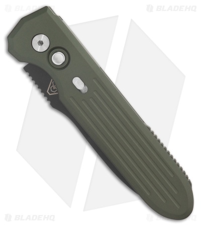Pro-Tech + PDW Invictus MagnaCut Automatic Knife Green Al (3.5" Black)
