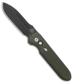 Pro-Tech + PDW Invictus MagnaCut Automatic Knife Green Al (3.5" Black)